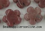 CFG1025 15.5 inches 16mm carved flower rhodochrosite beads