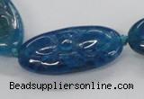 CFG1138 15.5 inches 20*40mm carved oval agate gemstone beads