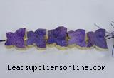 CFG1192 7.5 inches 40*45mm - 45*55mm butterfly druzy agate beads