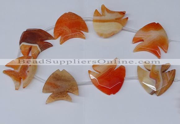 CFG1255 15.5 inches 38*42mm - 42*45mm carved fish agate beads