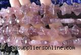 CFG1300 15.5 inches 15mm carved star strawberry quartz beads