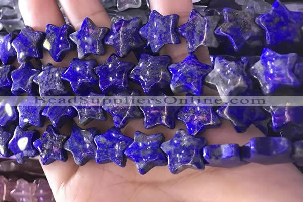 CFG1302 15.5 inches 15mm carved star lapis lazuli gemstone beads