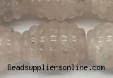 CFG1504 15.5 inches 15*20mm carved rice pink quartz beads