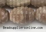 CFG1507 15.5 inches 15*20mm carved rice moonstone beads