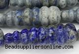 CFG1533 15.5 inches 10*35mm carved teardrop lapis lazuli beads