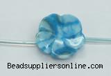 CFG18 15.5 inches 24mm carved flower blue crazy lace agate beads