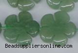 CFG218 15.5 inches 24mm carved flower green aventurine beads