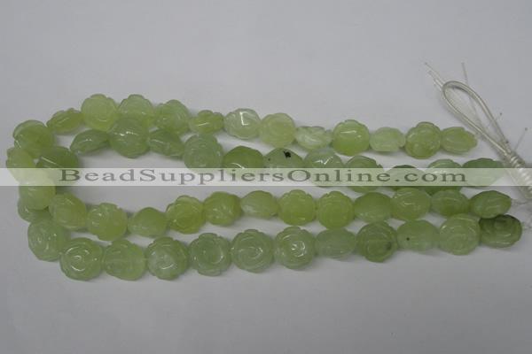 CFG233 15.5 inches 16mm carved flower New jade gemstone beads