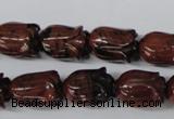 CFG236 15.5 inches 10*15mm carved flower mahogany obsidian beads