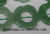 CFG261 15.5 inches 30mm carved flower green aventurine beads