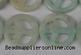 CFG265 15.5 inches 25mm carved coin amazonite gemstone beads