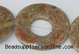 CFG282 15.5 inches 40*45mm carved oval unakite gemstone beads