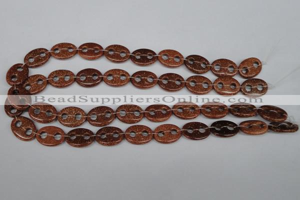 CFG295 15.5 inches 15*20mm carved oval goldstone beads