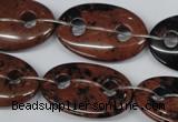 CFG305 15.5 inches 20*30mm carved oval mahogany obsidian beads