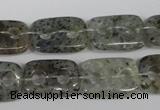 CFG323 15.5 inches 15*20mm carved rectangle moss quartz beads