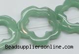 CFG34 15.5 inches 30mm carved flower green aventurine jade beads