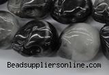 CFG346 15.5 inches 18*22mm carved skull eagle eye jasper beads