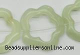 CFG36 15.5 inches 30mm carved flower green jade beads