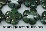 CFG452 15.5 inches 20mm carved flower green iron stone beads