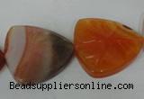 CFG528 15.5 inches 25*25mm carved triangle agate gemstone beads