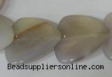 CFG538 15.5 inches 25*25mm carved triangle grey agate beads