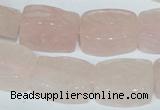 CFG546 15.5 inches 15*20mm carved brick rose quartz beads