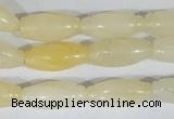 CFG552 15.5 inches 8*20mm carved rice yellow aventurine beads