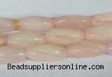 CFG553 15.5 inches 8*20mm carved rice rose quartz beads