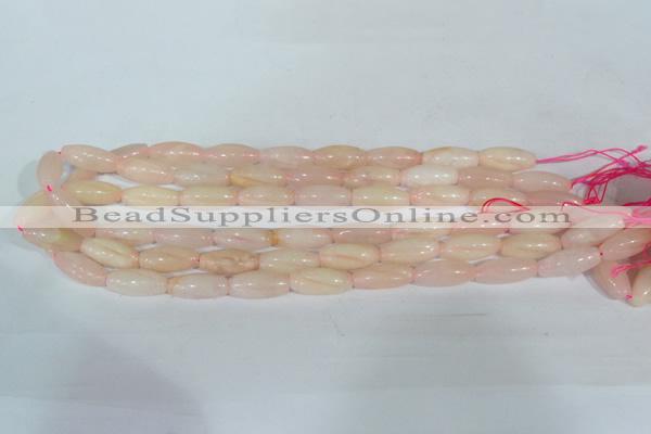 CFG553 15.5 inches 8*20mm carved rice rose quartz beads