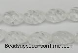 CFG56 15.5 inches 10*16mm carved rice white crystal gemstone beads