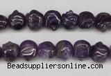 CFG59 15.5 inches 8*10mm carved pig-shaped amethyst gemstone beads