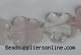 CFG652 15.5 inches 20mm carved flower rose quartz beads