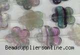 CFG660 15.5 inches 15mm carved flower fluorite gemstone beads