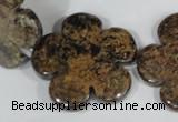 CFG680 15.5 inches 30mm carved flower bronzite gemstone beads