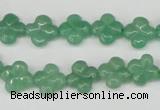 CFG74 15.5 inches 11*11mm carved flower green aventurine beads