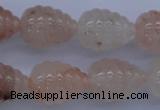 CFG750 15.5 inches 15*20mm carved teardrop natural pink quartz beads