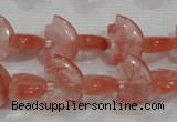 CFG785 15.5 inches 10*15mm carved animal cloudy quartz beads