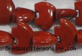 CFG805 12.5 inches 14*18mm carved animal red jasper beads