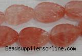 CFG819 12.5 inches 15*20mm carved leaf cherry quartz beads wholesale