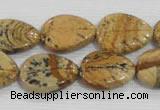 CFG823 12.5 inches 15*20mm carved leaf picture jasper beads wholesale