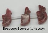 CFG856 Top-drilled 10*23mm carved animal rhodochrosite beads