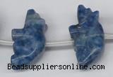 CFG861 Top-drilled 10*20mm carved animal lapis lazuli gemstone beads