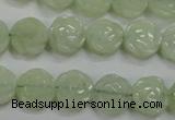 CFG883 15.5 inches 12mm carved flower New jade gemstone beads