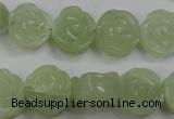 CFG886 15.5 inches 14mm carved flower New jade gemstone beads