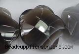 CFG948 32*33mm faceted & carved flower grey botswana agate beads