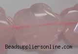 CFG967 15.5 inches 32*33mm faceted & carved flower rose quartz beads