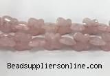 CFG973 15.5 inches 30*33mm carved butterfly rose quartz beads