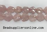 CFG978 15.5 inches 33*33mm carved flower rose quartz beads