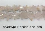 CFG983 15.5 inches 33*33mm carved star rose quartz beads