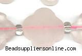 CFG990 15 inches 16mm - 17mm carved flower rose quartz beads